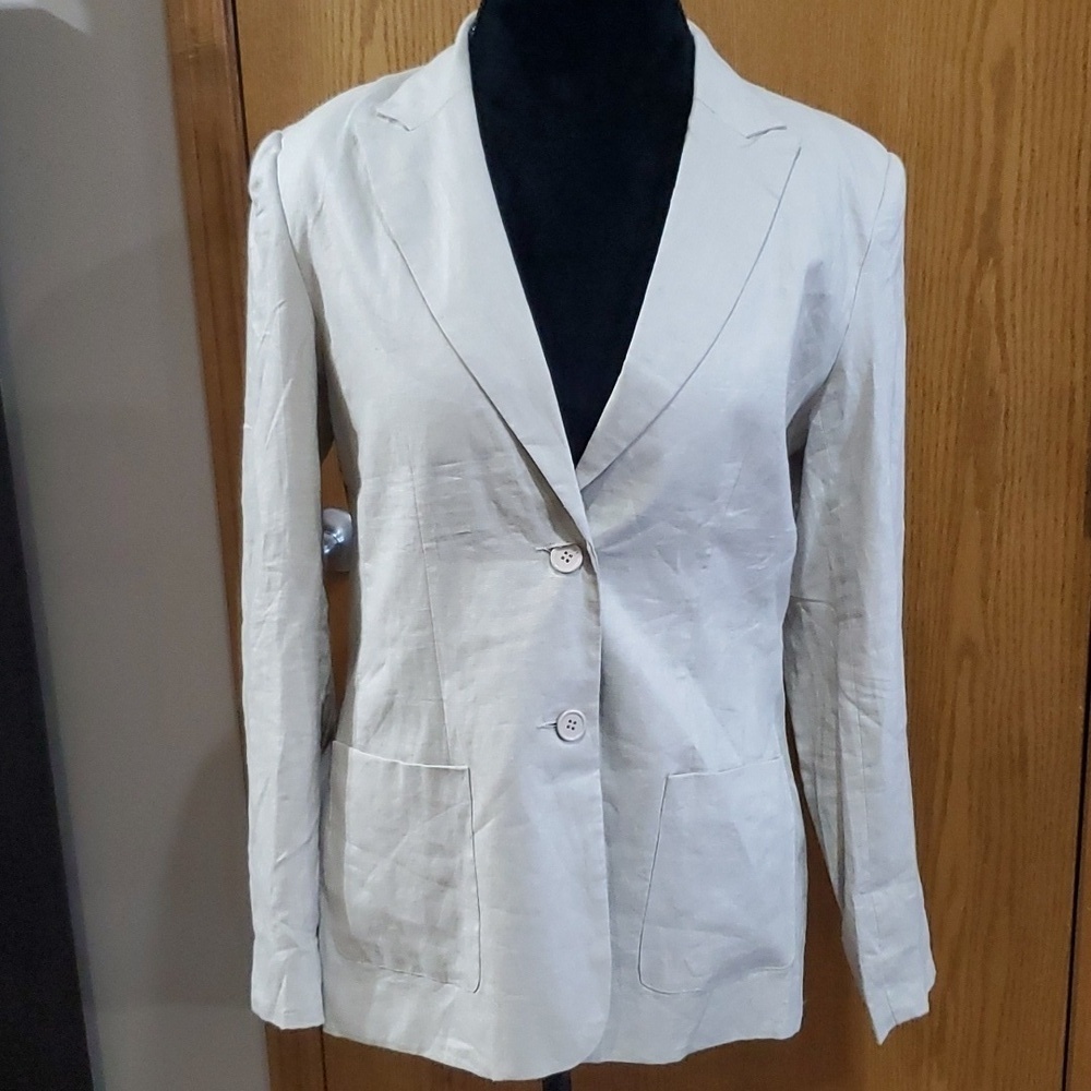 Metrostyle linen blazer nwot tan